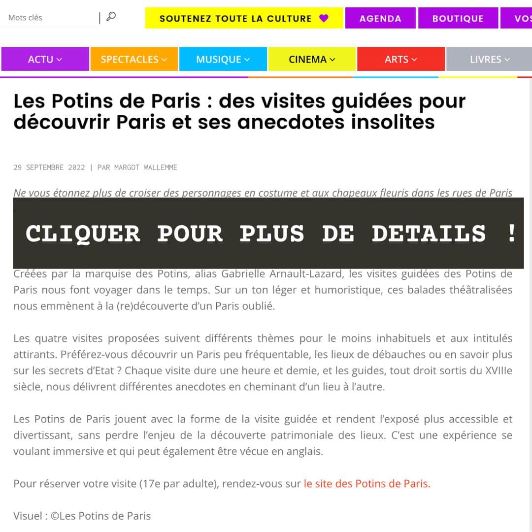 Les Potixns de Paris - Visite guidée insolite Paris