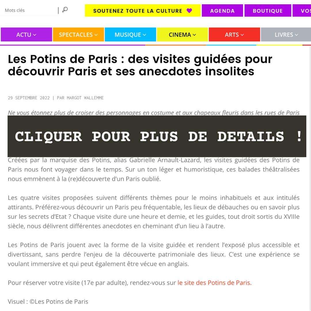 Les Potixns de Paris - Visite guidée insolite Paris